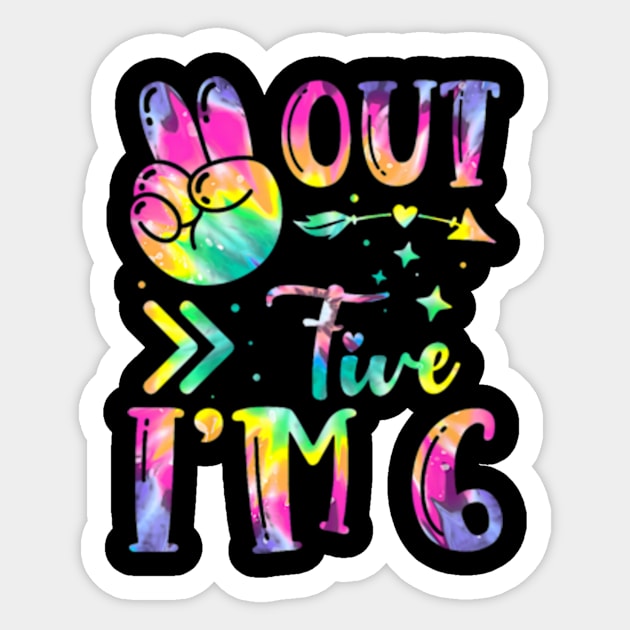 Kids Peace Out Five I'M 6 Tie Dye Birthday Sticker by Zoe Hill Autism